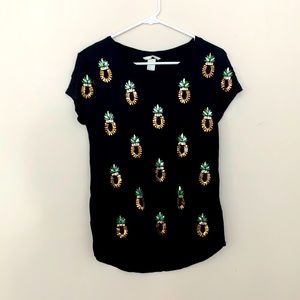 COPY - H&M Pineapple Sequin Tee